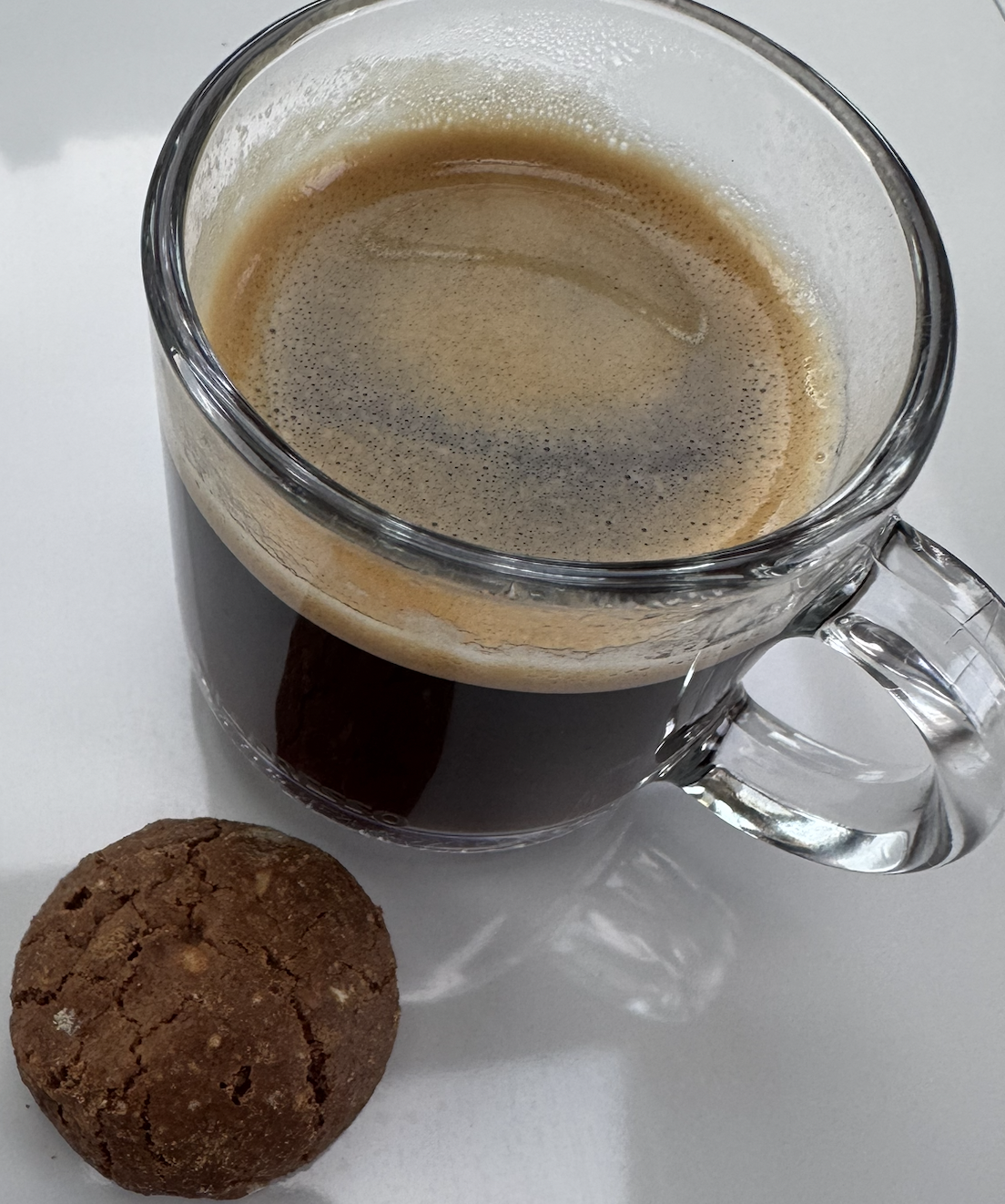 Cup of freshly brewed espresso